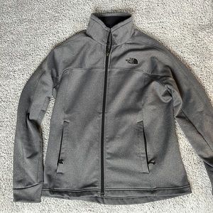 North face long sleeve grey zip up jacket